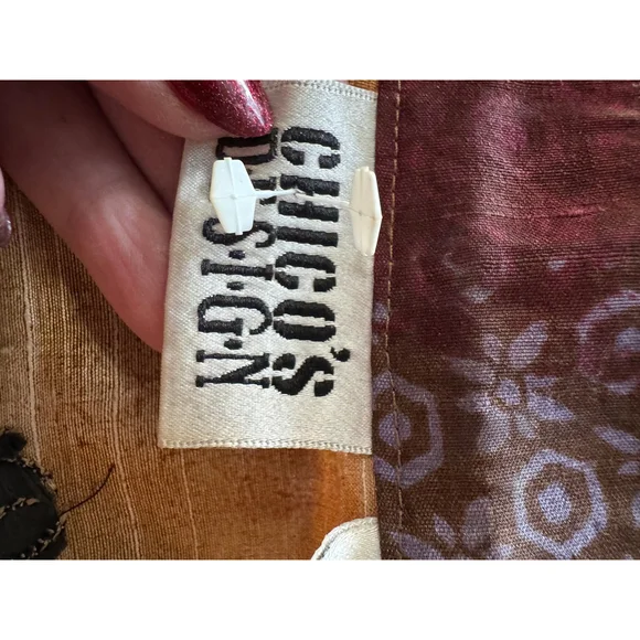 Vintage Chicos size 3 (16) silk top with embroidery NWOT - Picture 5 of 12